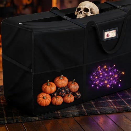 12FT Halloween Skeleton Storage Bag, 600D Oxford 6 Organized Mesh Pockets - Image 6