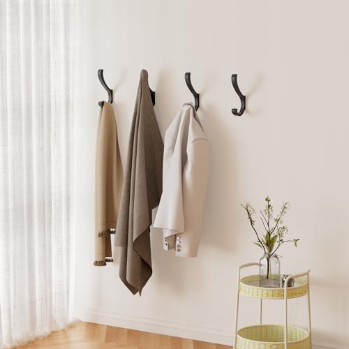 Large Coat Hooks Wall Mount,Heavy Duty Wall Hooks for Hanging, Black 6 Pack - Image 7