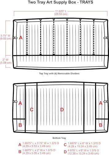 ArtBin 2-Tray Art Supply Box with Handle, Gray/Black - Image 5