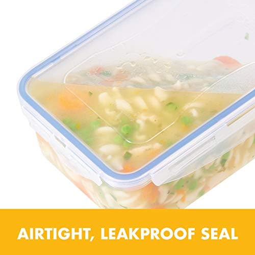LOCK & LOCK Easy Essentials Food Storage with Flip Lid/Airtight container, BPA Free, 14.3-Cup, Clear (Pack of 2) - Image 3