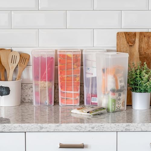 IRIS USA Flip Top Storage Containers |Made in USA| Large (4-Pack) - Clear - Image 3