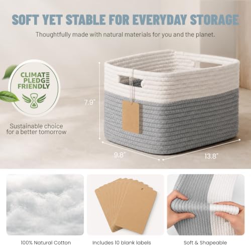 5 Pack Woven Storage Baskets, Decorative Storage Bins for Organizing - Image 3
