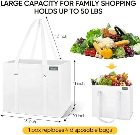 BALEINE 3PK Reusable Grocery Bags, Heavy Duty Shopping Tote Bag - Image 3