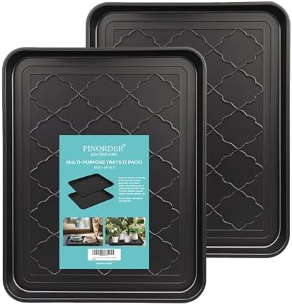 Finorder Multi-Purpose Boot Trays, 2 Pack, 17.6" x 14" x 1.2", Black by Yourfinalorder