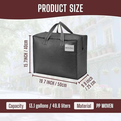 VENO Heavy Duty Moving Bags, Storage Bags, 13 Gallon, Dark Gray, 4 Pack - Image 3