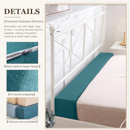 Mattress Extender for Twin/Twin XL/Queen/King Bed, Bed Gap/Space/Crack Filler Between Headboard and Mattress or Wall, High-Density Foam with Removable Cover(Dark Blue-LxWxH-76 * 4 * 12in) - Image 5