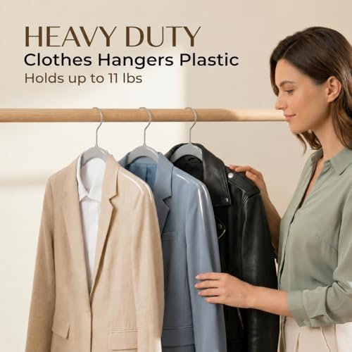 SMARTOR Plastic Hangers 50 Pack, Thin Hangers with 360° Swivel Hook - Image 4