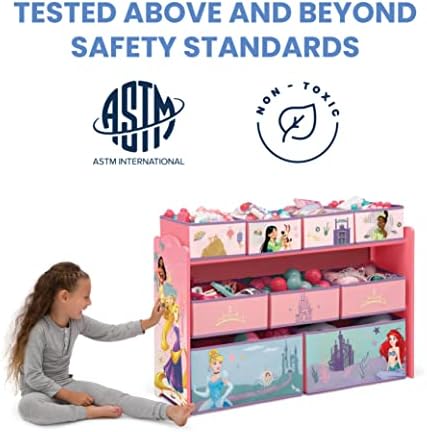 Disney Princess Deluxe 9 Bin Design and Store Toy Organizer by Delta Children, Greenguard Gold Certified - Image 3