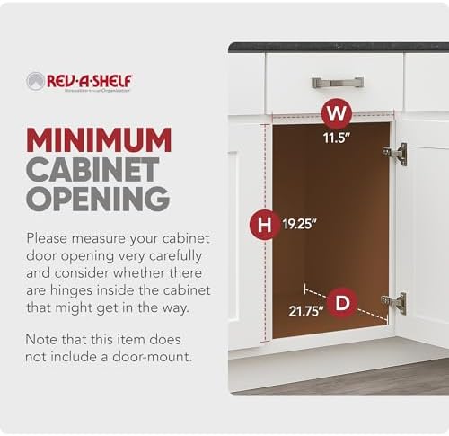 Rev-A-Shelf Pullout Trash Can for Kitchen Cabinets, Gray Waste Bin, 35 Qt - Image 4
