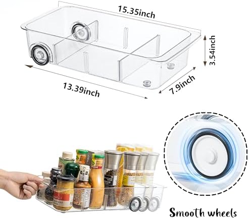 Fridge Organizer and Storage Drawer Roll Out Refrigerator Bins,2 Pack - Image 2