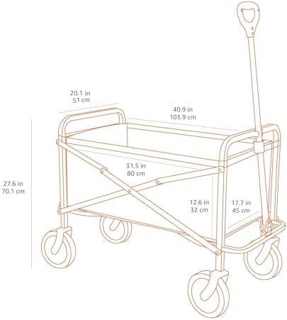 Amazon Basics Collapsible Heavy Duty Utility Wagon for Outdoor Sports, Camping, Garden, and Shopping, 265 Pounds Capacity, 27.6 x 40.9 x 20 inches, Gray - Image 4