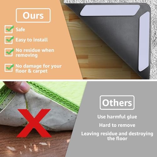 ZONGOOL 40PCS Rug Tape Non Slip Rug Pad Grippers Double Sided Carpet Tape - Image 4