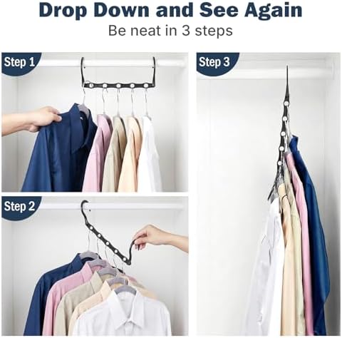 HOUSE DAY 10 Pack Closet Organizers and Storage with 5 Holes for Cascading - Image 3
