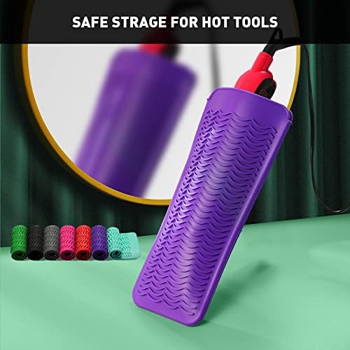 ZAXOP Resistant Silicone Mat Pouch for Flat Iron, Curling Iron,Hot Hair Tools (Purple) - Image 5