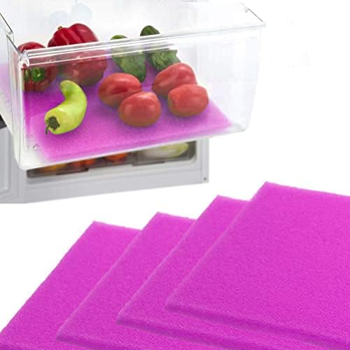 Dualplex® Fruit & Veggie Life Extender Liner for Fridge Refrigerator Drawers, 12x15 Inches (4 Pack) – Extends the Life of Your Produce & Prevents Spoilage (Pink) by DualplexTalvania