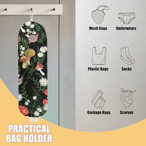 Mushroom Plastic Bag Holder, Wall Mount Grocery Bag Holder - Image 3