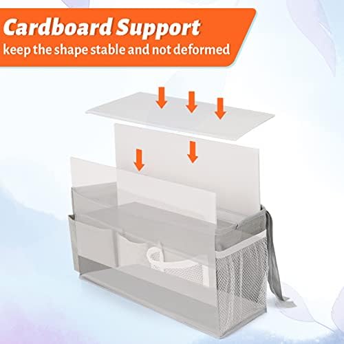 Bedside Caddy, Bedside Storage Bag Hanging Organizer for Bunk Dorm Bed Rail - Image 4