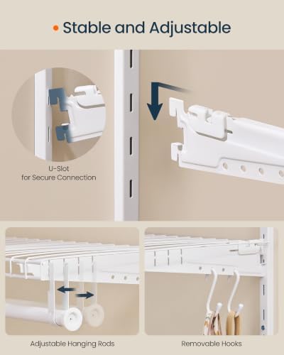 SONGMICS HOME Closet System, Closet Insert Organizer, 6-8 ft Closet Shelves - Image 4