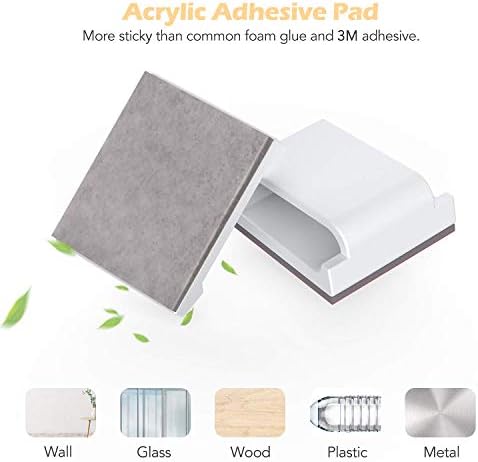 AGPTEK Flat Ethernet Cable Clips, 100 PCS Adhesive Wire Clips, White - Image 3