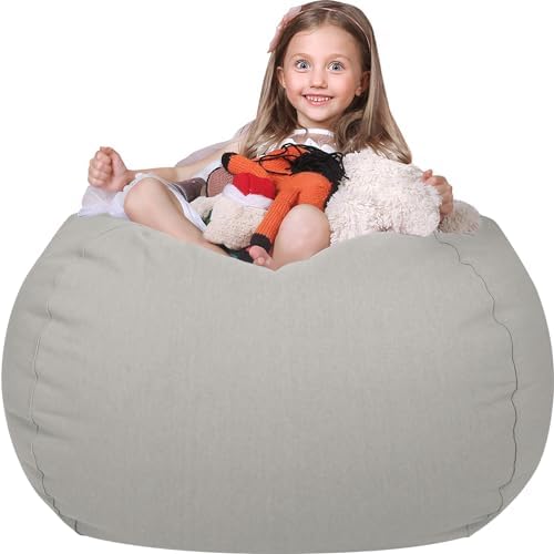 WEKAPO Stuffed Animal Storage Bean Bag Chair Cover for Kids by Wekapo