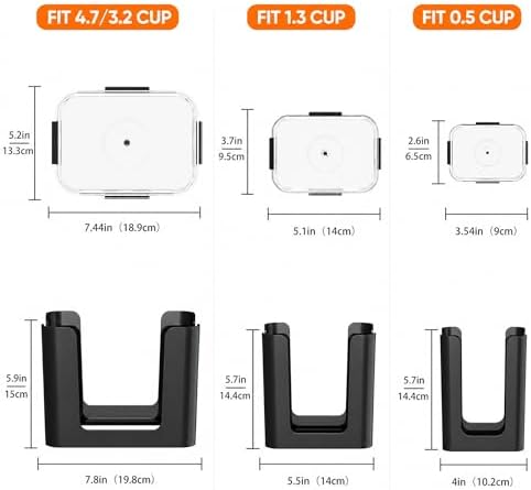 Black 3 Pack Food Container Lid Organizer for Rubbermaid Brilliance - Image 4