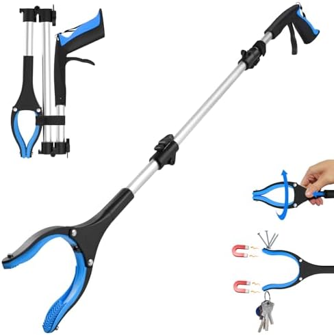 Grabber Reacher Tool 36 Inch, Foldable Grabber with Anti-Slip 360° Rotating Jaw, Magnetic Tip for Seniors, Heavy Duty Reacher Grabber Pickup Tool for Elderly After Surgery Recovery by REWKCY