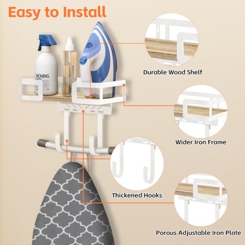 Ironing Board Hanger Wall Mount, T&Y Shaped Iron Holder for Laundry Room - Image 4