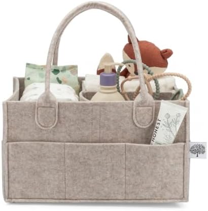 Parker Baby Co. Felt Diaper Caddy Organizer - Regular, Oatmeal by ParkerBabyCo