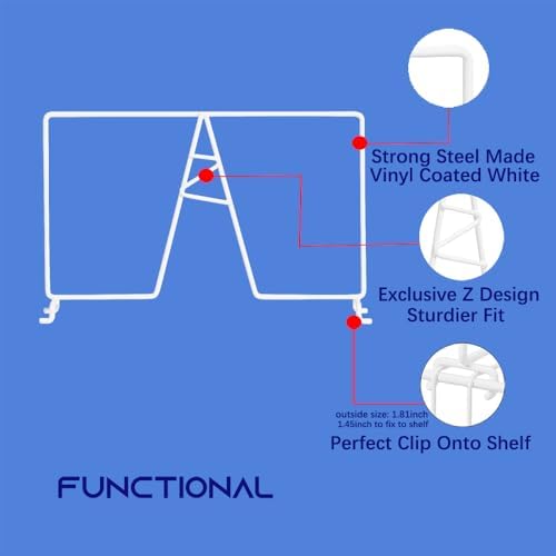 Wire Shelf Dividers, White, 12" Deep, 7" Height, 8 Pack - Image 3