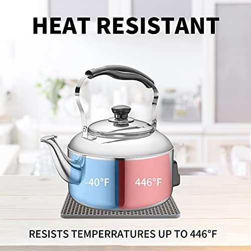 Silicone Trivet Mats, Silicone Pot Holders for Hot Pots and Pans, Heat Resistant Counter Mats for Tables, Countertops, Spoon Rest and Large Coasters, 4 Pack Gray Trivets for Hot Dishes - Image 4