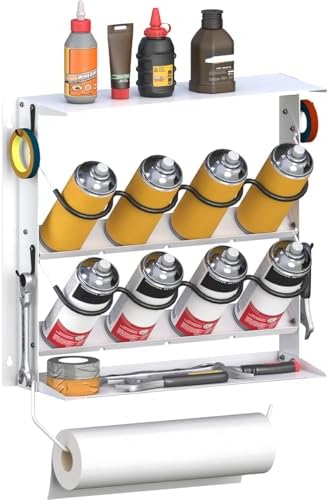 Spray Can Holder, Garage Paint Bottle Organizer Wall Mount, White by WAALIJI