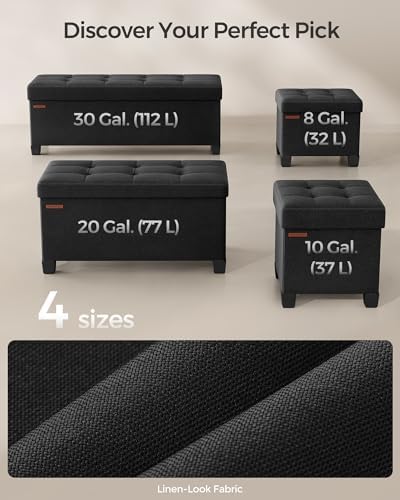 SONGMICS Storage Ottoman Bench, Foldable Foot Rest with Legs - Image 6