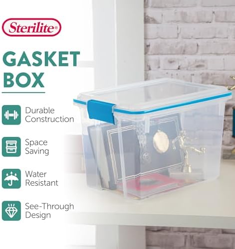 Sterilite Gasket Storage Box with Lids for Home & Office 20 Quart, 6-Pack - Image 3