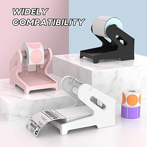 PONNOR Label Holder Thermal Label Holder for Rolls and Fanfold Labels Shipping Label Stand Desktop Printer Accessory Supplies for Home, Office (Black) - Image 4