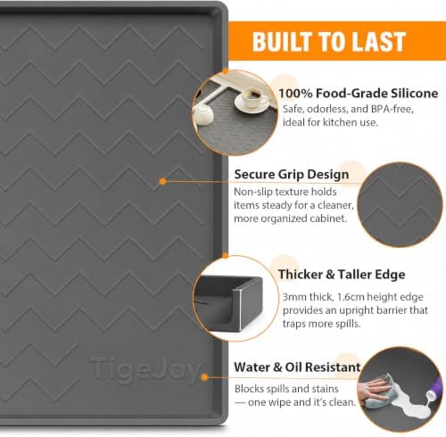 TigeJoy Under Sink Mats for Kitchen Waterproof 34" x 22", Cabinet Liner - Image 3