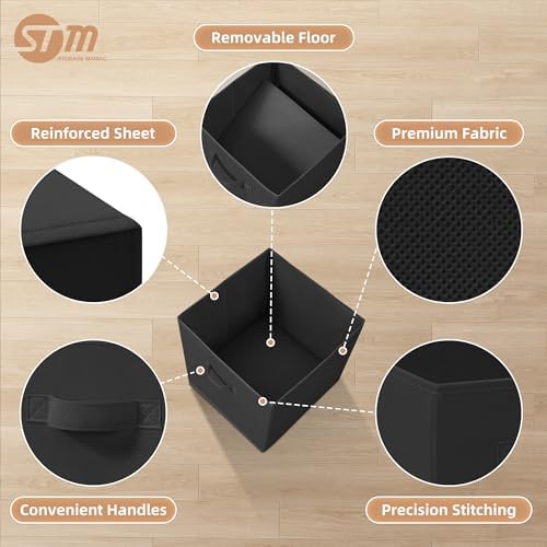 STORAGE MANIAC Storage Cubes, 13 Inch 4 Pack Collapsible Fabric Shelf Bins - Image 3