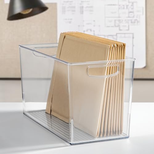 iDesign Plastic Storage Bin with Handles, Set of 4, Clear - Image 6