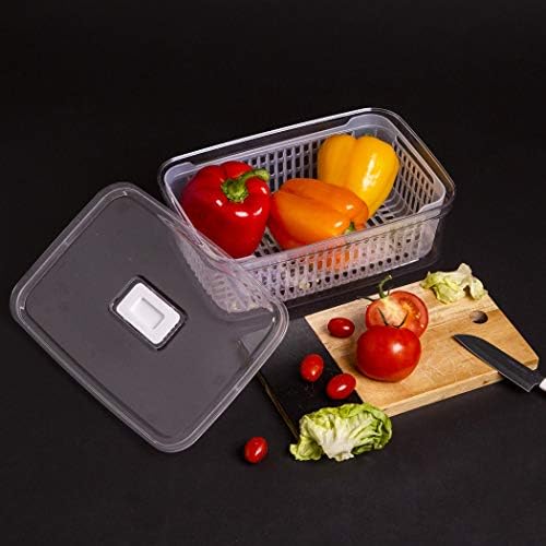 BINO | Produce Saver - 15.2 Cup/3.6L | Fridge Storage Containers for Fruits and Vegetables | Vegetable Storage with Adjustable Air Vent, Removable Basket | BPA-Free Fridge Organizers and Storage - Image 4