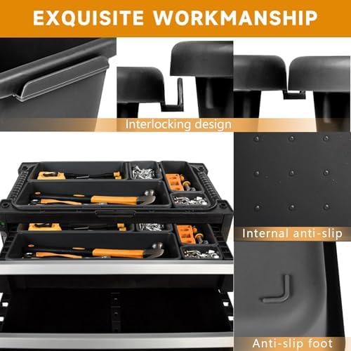 Tool Box Organizer Tray, 60 PCS & 5 Sizes, Black - Image 5
