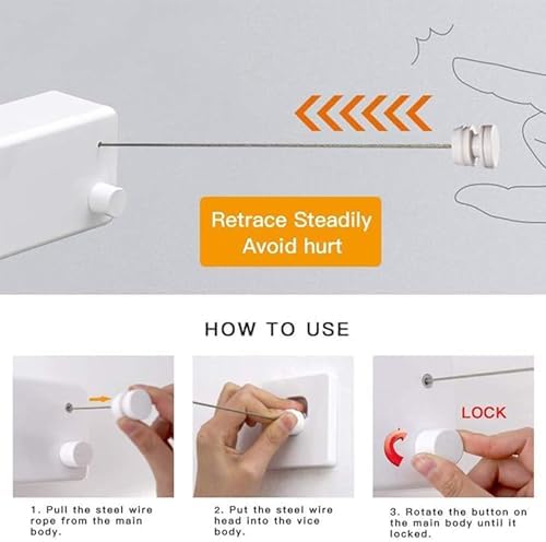 JOOM Retractable Clothesline Indoor, Dual 2 x 13.8 FT Clothes Lines, White - Image 6