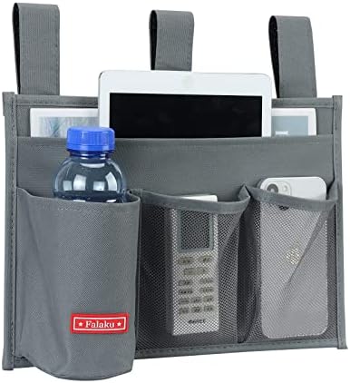 Hanging Bedside Caddy,Bedside Organizer Caddy for Bed Rails(Classic 4 Pockets-Grey) - Image 3