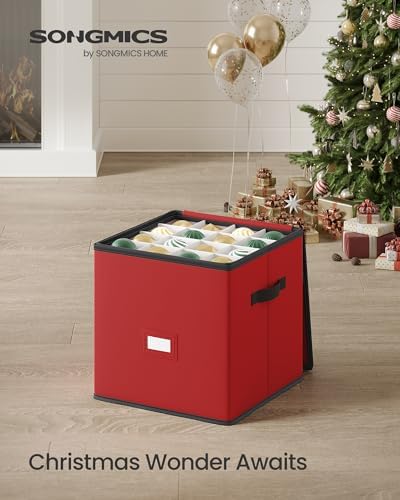 SONGMICS Christmas Ornament Storage Box, 4 Trays for 3-Inch 64 Slots - Image 2