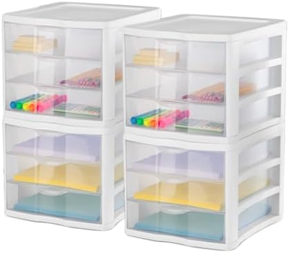 Sterilite Wide 3-Drawer Storage Unit for Bedroom and Dresser, 4-Pack - Image 5