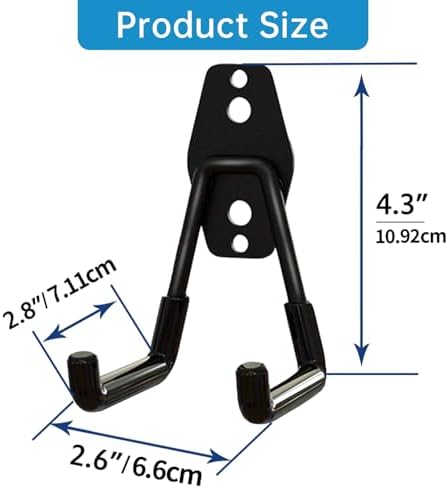 GeeWatom Garage Storage Utility Hooks，Garage Garden Tool Organizer，Steel Wall Mount Hooks, Garden Small U Hooks (6 Pack-Black) - Image 2