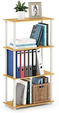 Furinno Turn-N-Tube Toolless 4-Tier Storage Shelves, Beech by Furinno-FitsYourSpaceFitsYourBudget