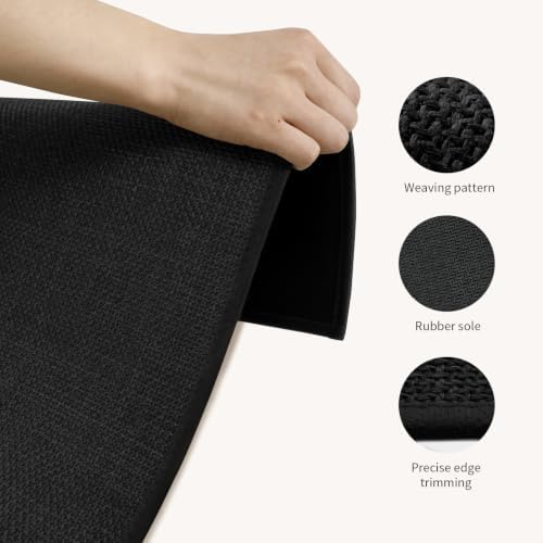 chakme Bathroom Rugs Mat 24x17, Ultra Thin Non Slip Bath Mat Small Quick Dry Absorbent Bath Mat for Bathroom Floor, (Black, 24"x17") - Image 4
