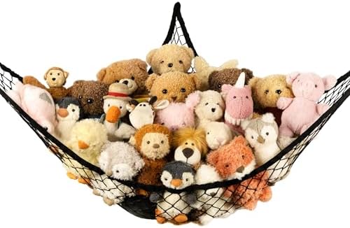 Stuffed Animal Storage Hammock Net Corner - Large Toy Hammock Net for Stuffed Animals Room Decor - Cute Stuff Animal Organizer Holder for Plush Plushie - Kids Baby Nursery Wall Bedroom Home Decor by TCGPRO