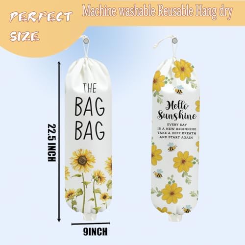2PCS Sunflower Plastic Bag Holder for Kitchen Essentials, Sunflower Gifts - Image 2