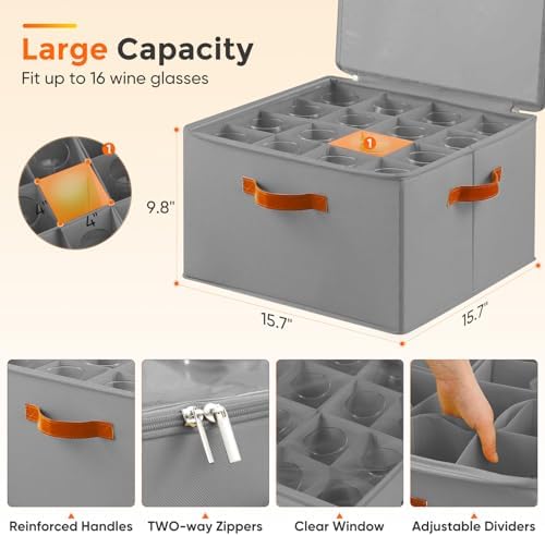 Foyego Wine Glass Storage Box, Gray - Image 3
