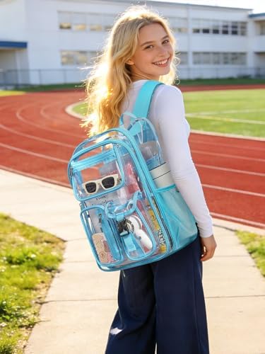 Clear Backpack for School, 17" Heavy Duty Double-Layer Clear Bookbag - Image 2